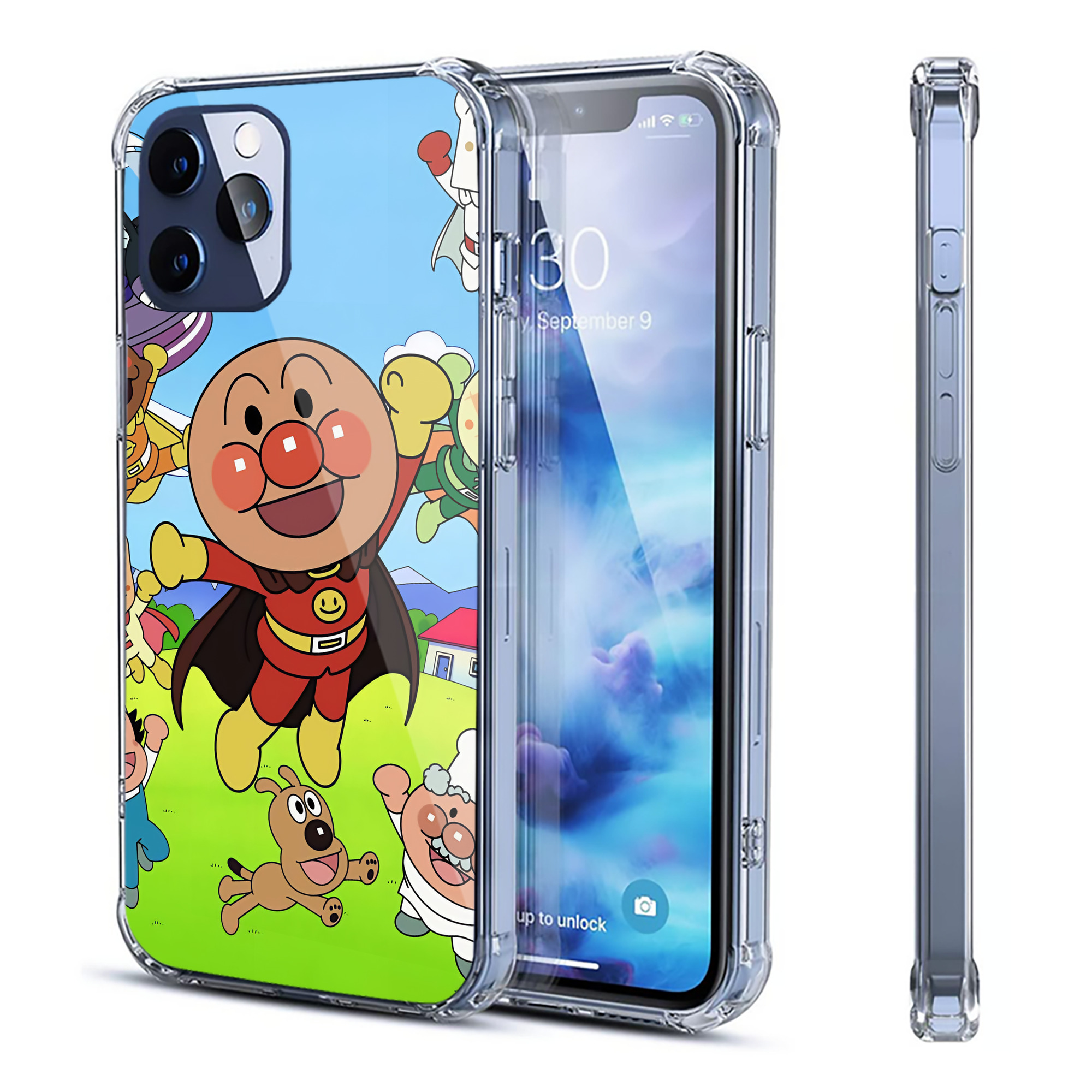 （画像用） アンパンマン Anpanman 【iPhone 12シリーズ対応】透明スマホケース（クリアソフトケース）